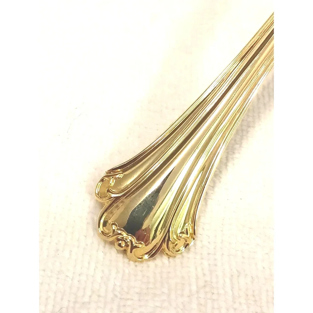F.B. Rogers Gold‎ DINNER FORK Chippendale Gold Electroplate HOLIDAY WEDDING VNTG